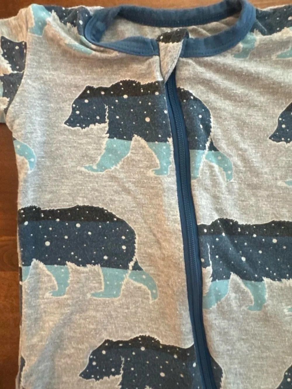 Kickee Pants Bamboo Star Constellation Bear Zipper Footie Onesie Pajamas 12-18 M